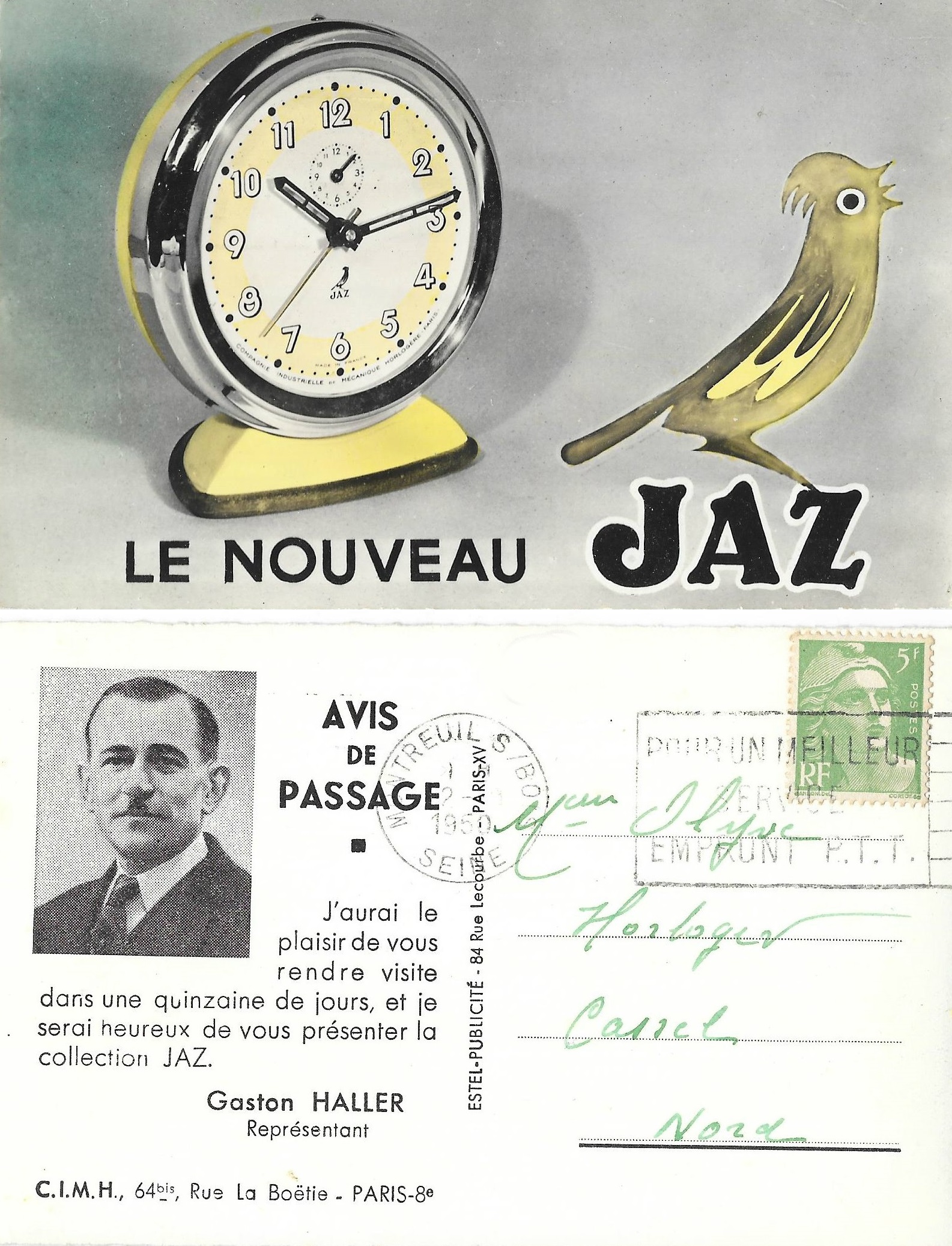 cp-avis-de-passage-1950-mr-haller-nord