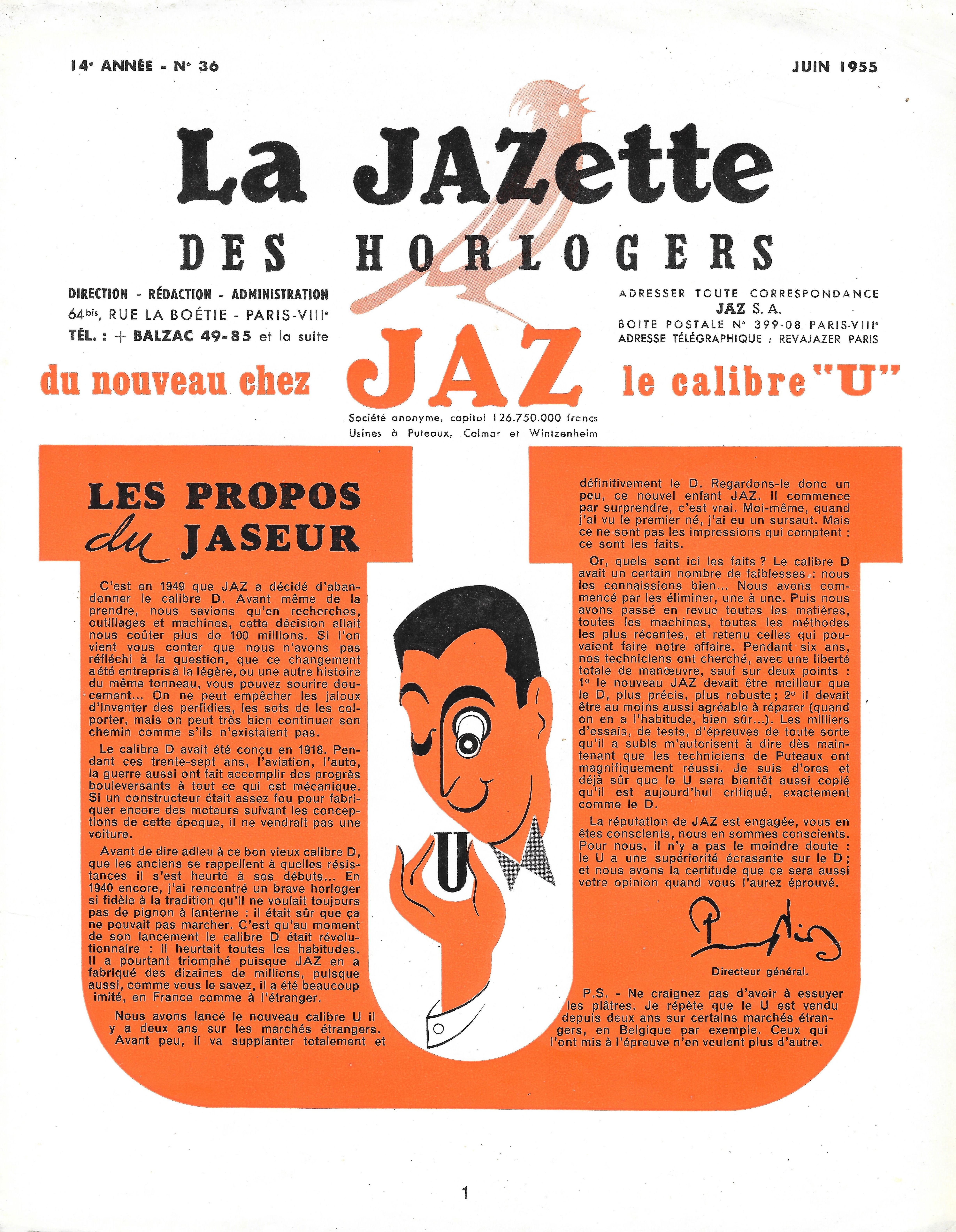 Jazette 36 Juin 1955 page 1