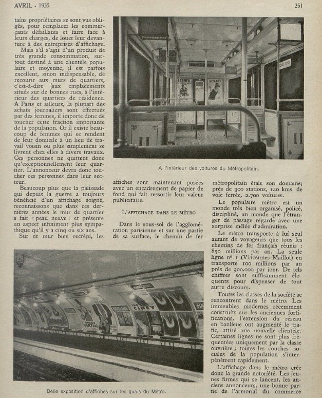 Métro Revue vendre Avril 1935 page 251