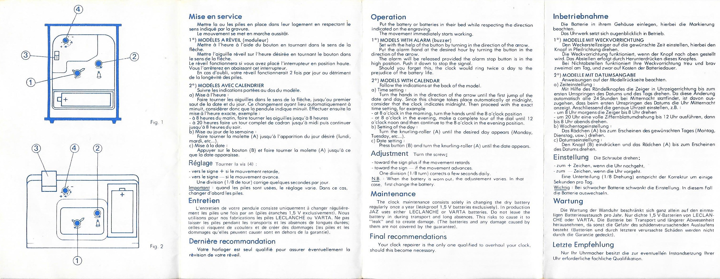 mode d'emploi jaz electronic face