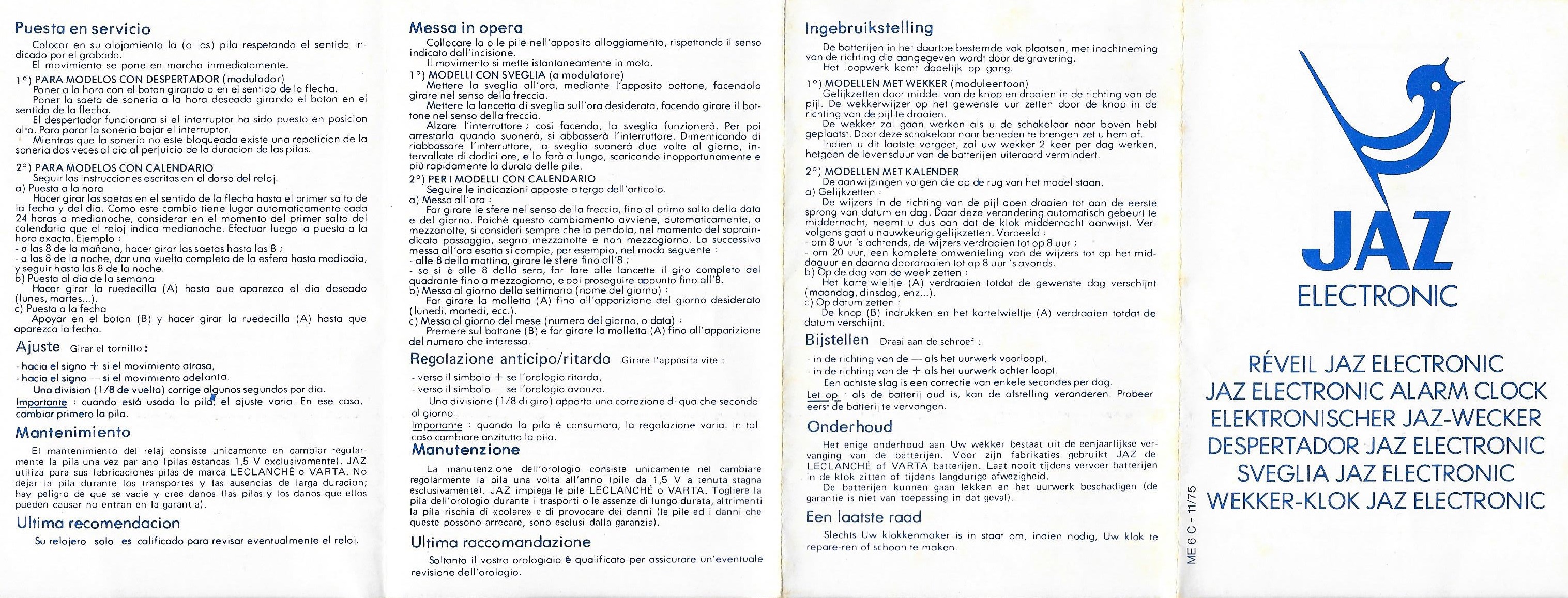 mode d'emploi jaz electronic recto