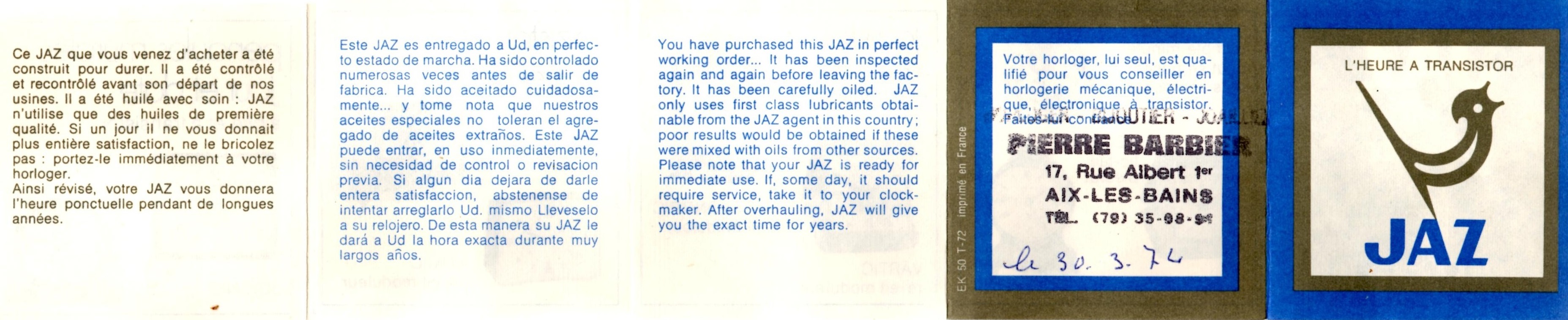 notice jaz recto 1974