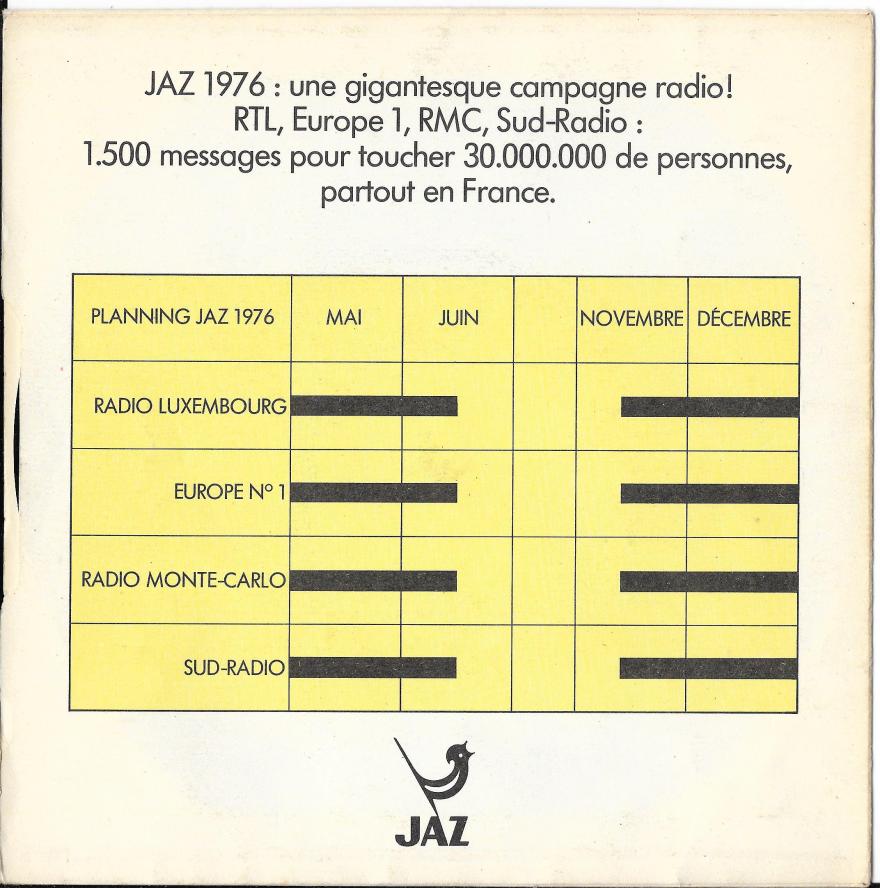 Jaz disque souple 1976 recto