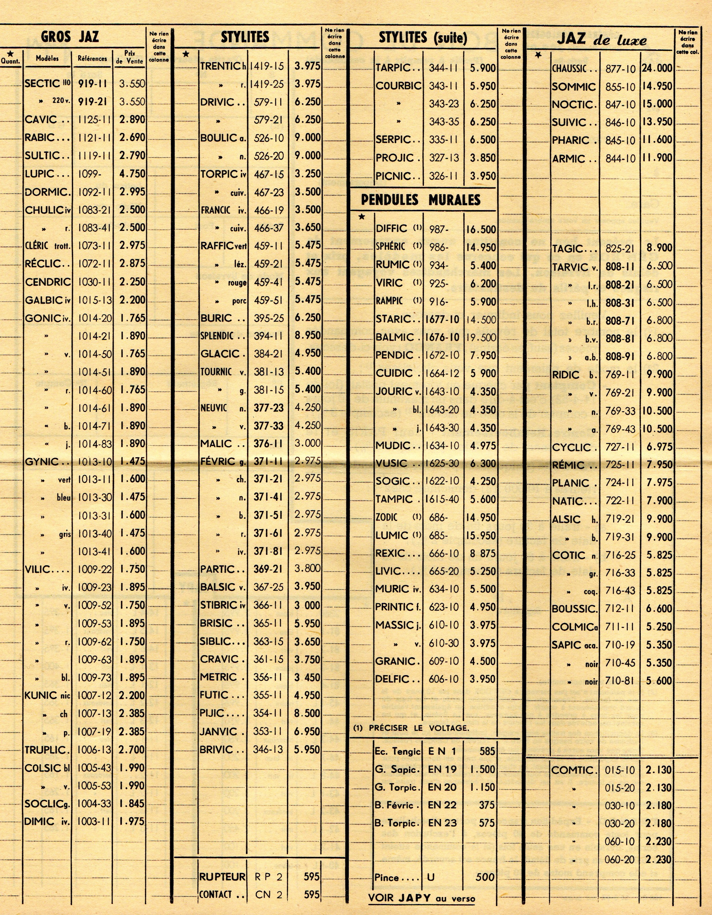 1957 bon de commande Janvier 1957 page 2