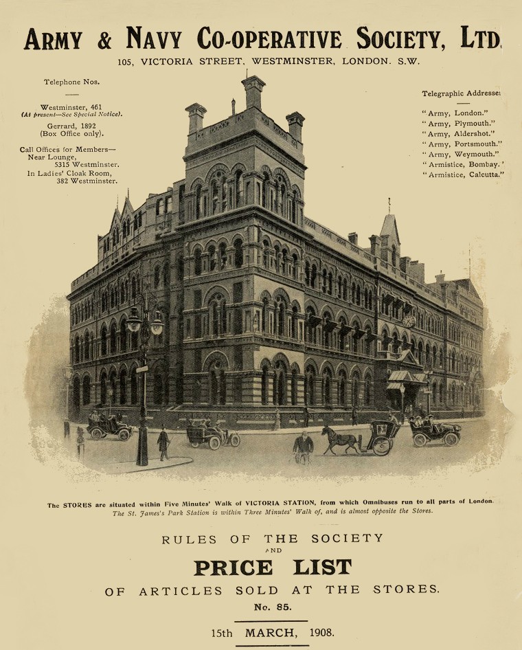 army and navy co-operative 1908