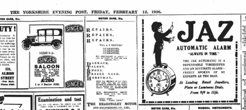 1926 fev 12 Yorshire Evening Post pleine page