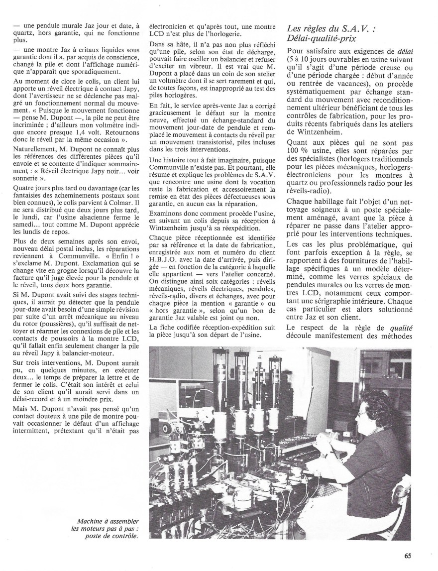 La France Horlogère n°429 Janv 1982 page 65