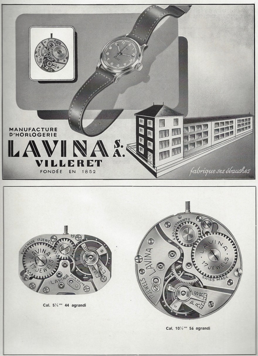 1949 Lavina_Villeret_SA_fondee_en_1852_manufacture_dhorlogerie_Pub 1949