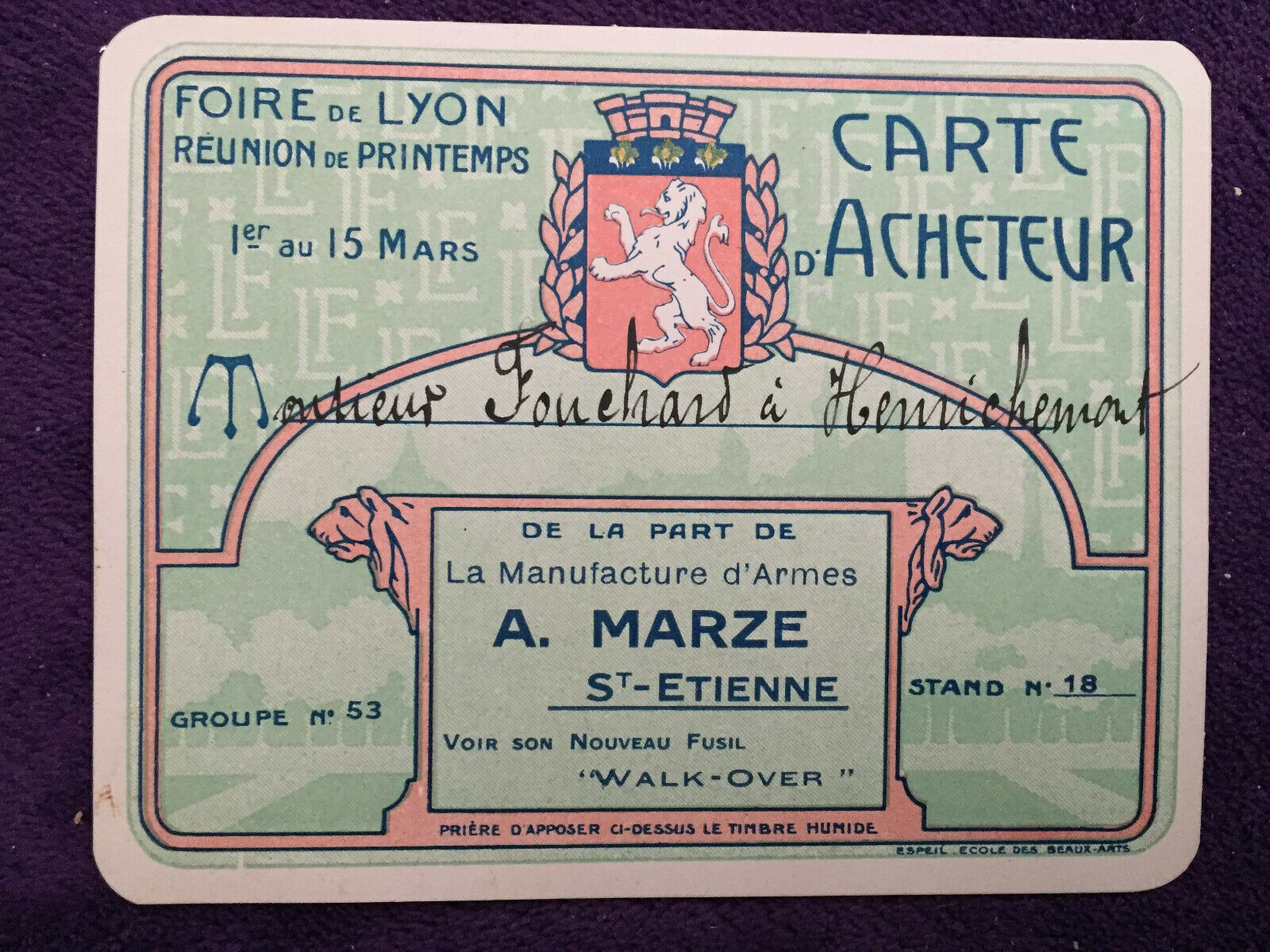 1920 carte-d'acheteur